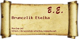 Brunczlik Etelka névjegykártya